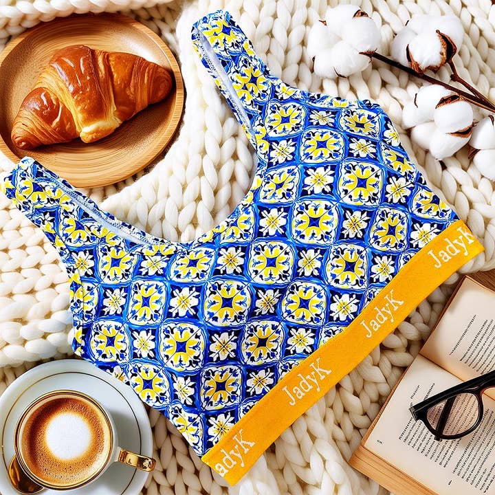 Arya Printed Bralette Collection | Blue Amalfi | JadyK for wholesale by JadyK