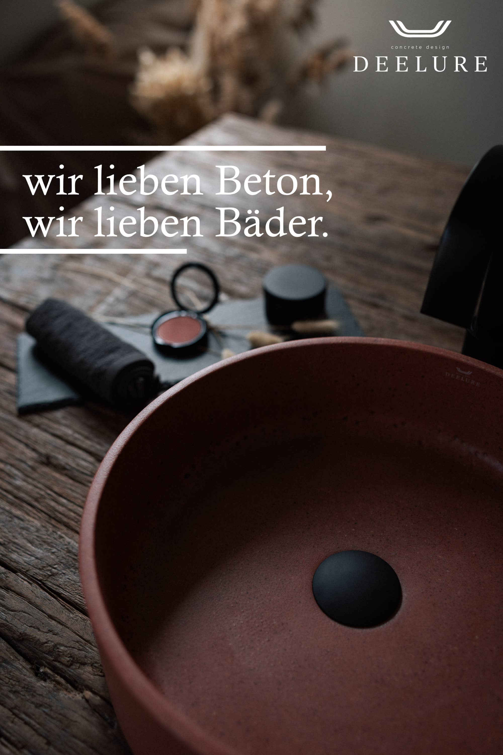 deelure - Wholesale Bathroom Accessory Set - DEELURE - “Round” concrete washbasin in many colors4