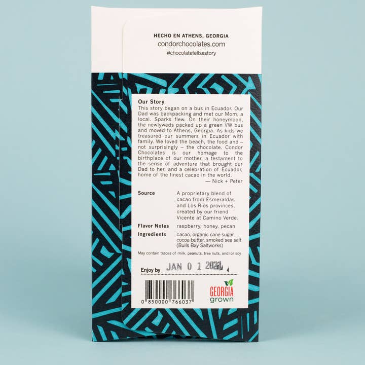 Condor Chocolates - Wholesale Chocolate Bar - 72% + Smoked Sea Salt Dark Chocolate Bar