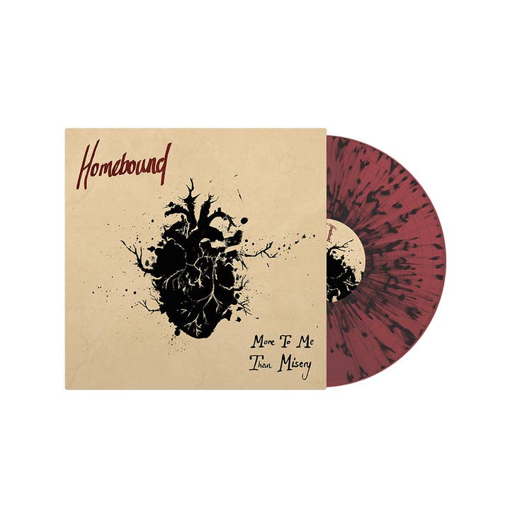 Meer voor mij dan ellende Transparant rood met zwarte spetters LP voor wholesale door Rude Records