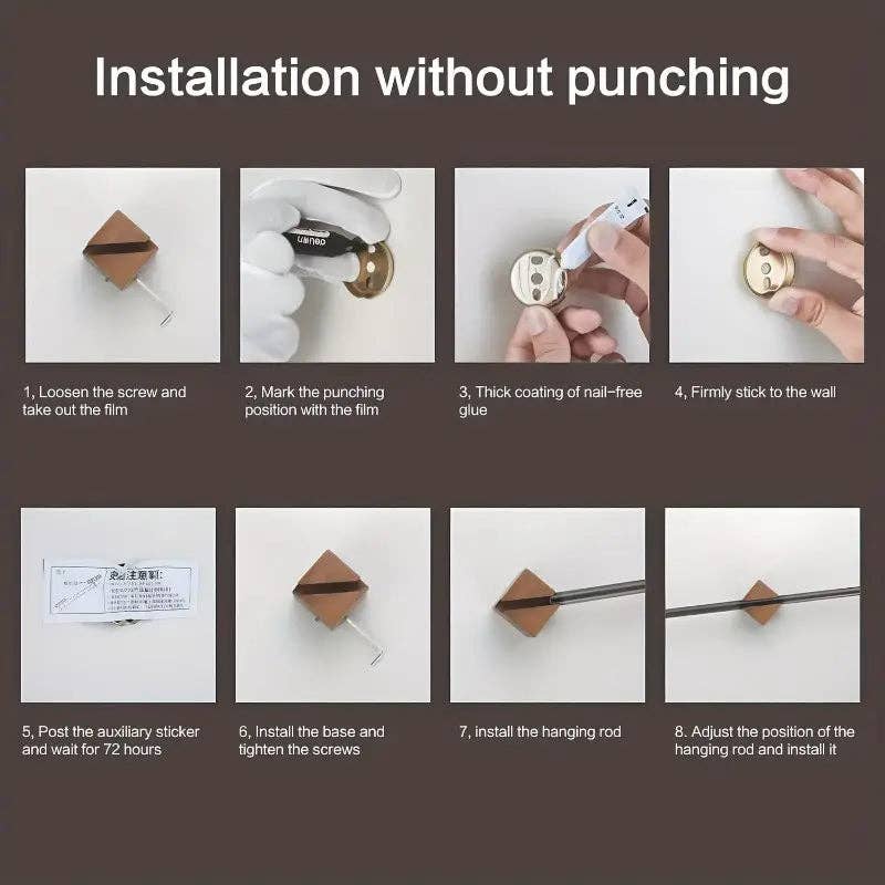 Huis Van Merken - Wholesale Towel Holder/Hanger - Stylish Adjustable Stainless Steel Towel Bar with Natural Wood Finish3