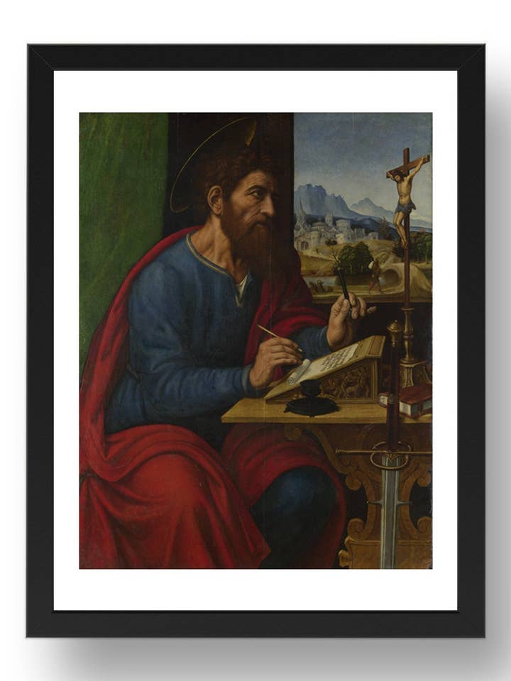 Pier Francesco Sacchi: San Pablo escribiendo, póster en marco de 17x13" (A3) para venta al por mayor de PERIOD PRINTS