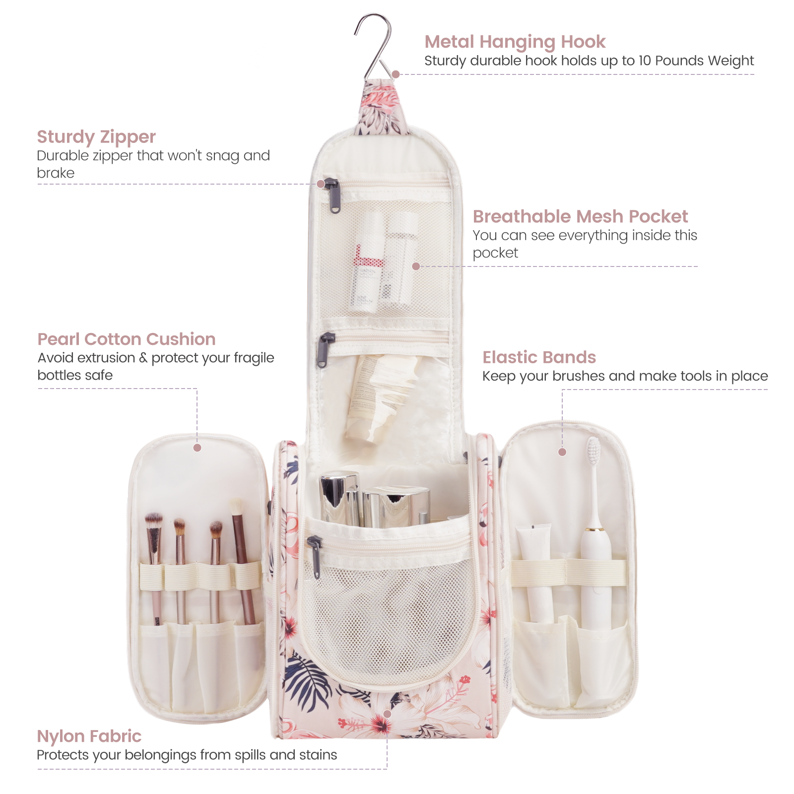 wandf - Wholesale Toiletry Bag - Women's - Hanging Travel Toiletry Cosmetic Bag for Women31