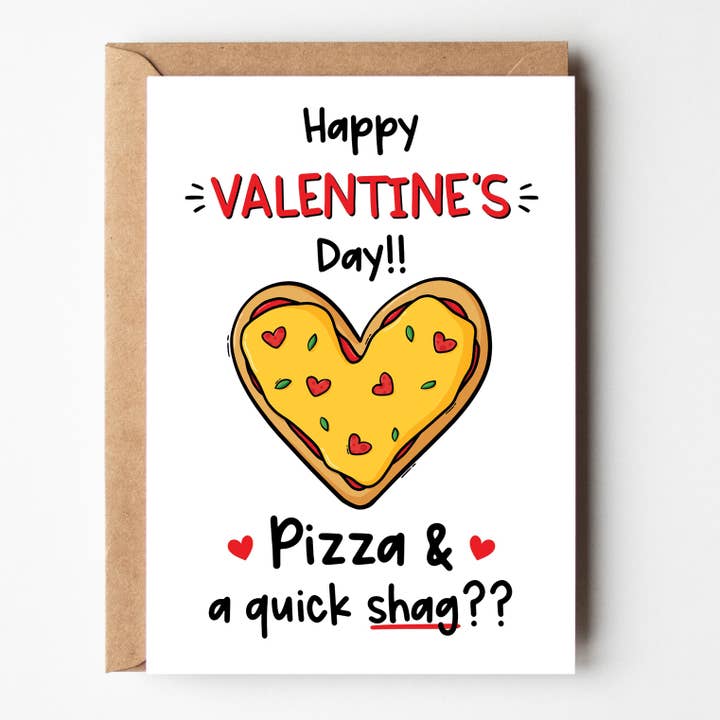 Pizza & A Quick Shag ? - Carte de Saint-Valentin pour la vente par The Laughing Sloth