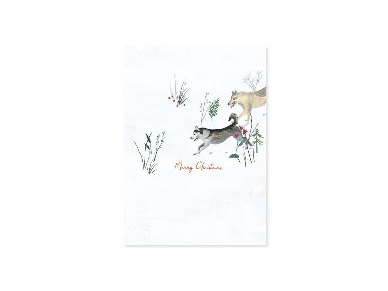 UWP Luxe - Wholesale Christmas Card - Sled Dogs Holiday Pop-Up Card1