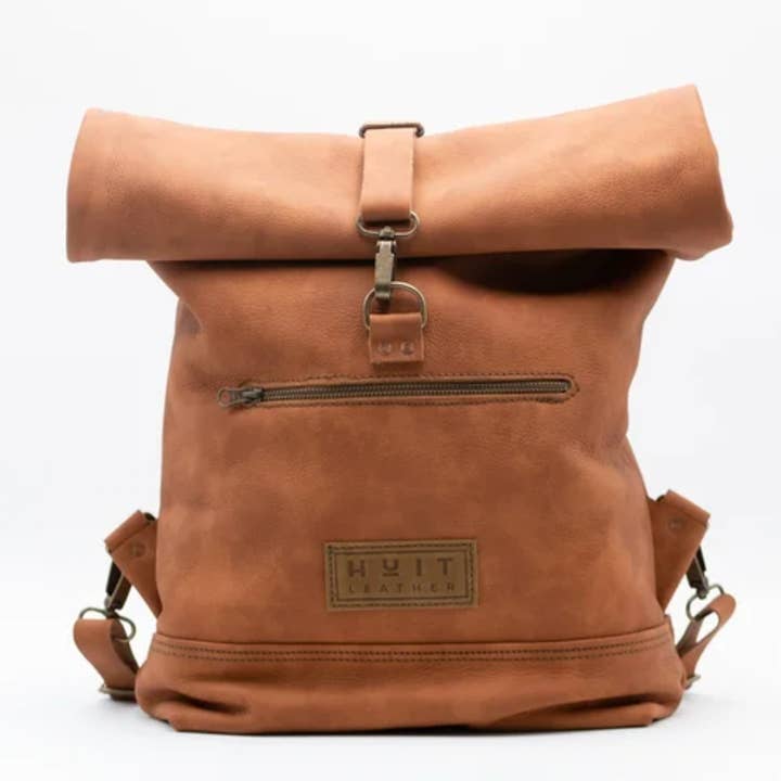 Brick leather backpack for wholesale by Huit