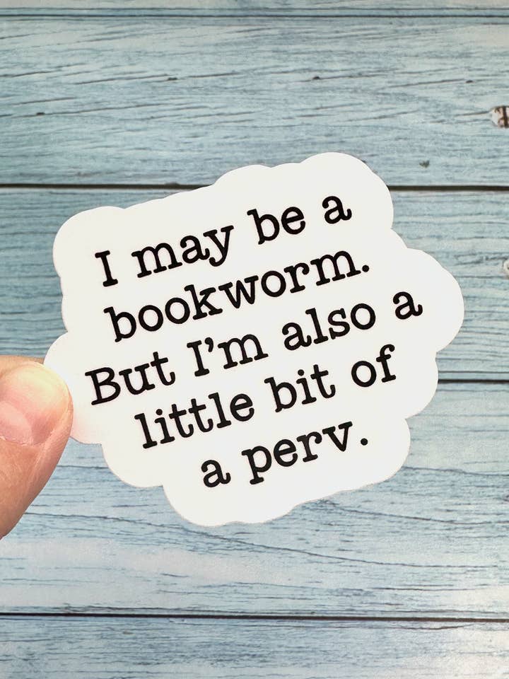 Spicy book lover vinyl sticker, smut reader for wholesale by Melanie Feltham Art