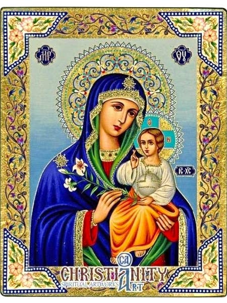 Icône sérigraphiée Virgin Mary Eternal Bloom — Style oriental pour la vente par The Art of the Icon