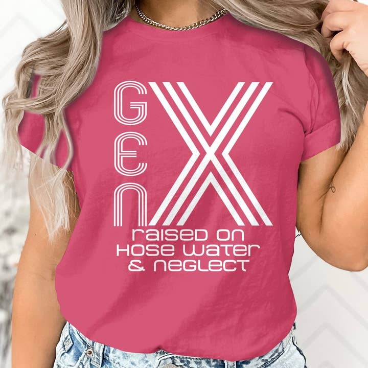 T-shirt amusant Gen X T-shirt Humor Generation X pour la vente par Peaches Mommy