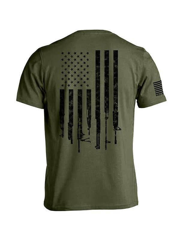 Shield Republic - Wholesale Screen Printed T-Shirt - Men's - Firearm Flag