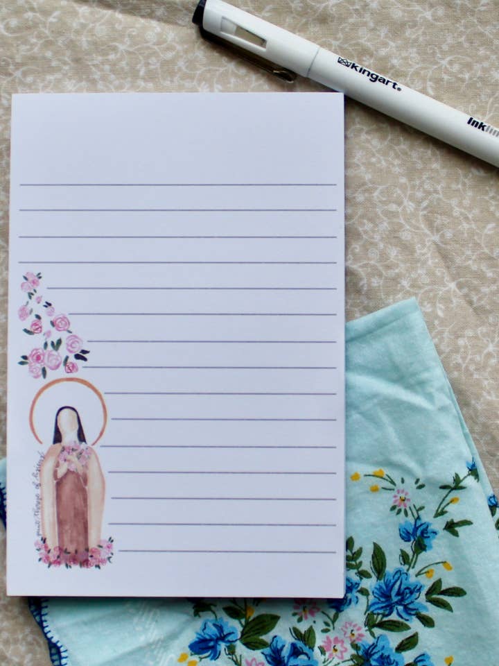 St Therese av Lisieux Anteckningsblock för wholesale av Emily S Pitre Art