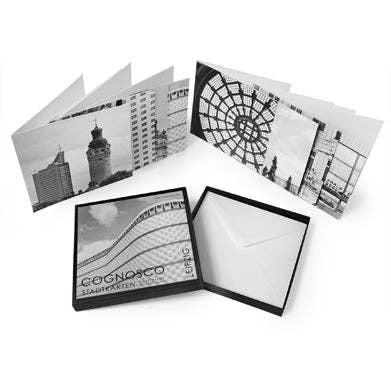 Leipzig folding card box - set with 8 double cards and envelopes in a beautiful gift box. for wholesale by COGNOSCO
