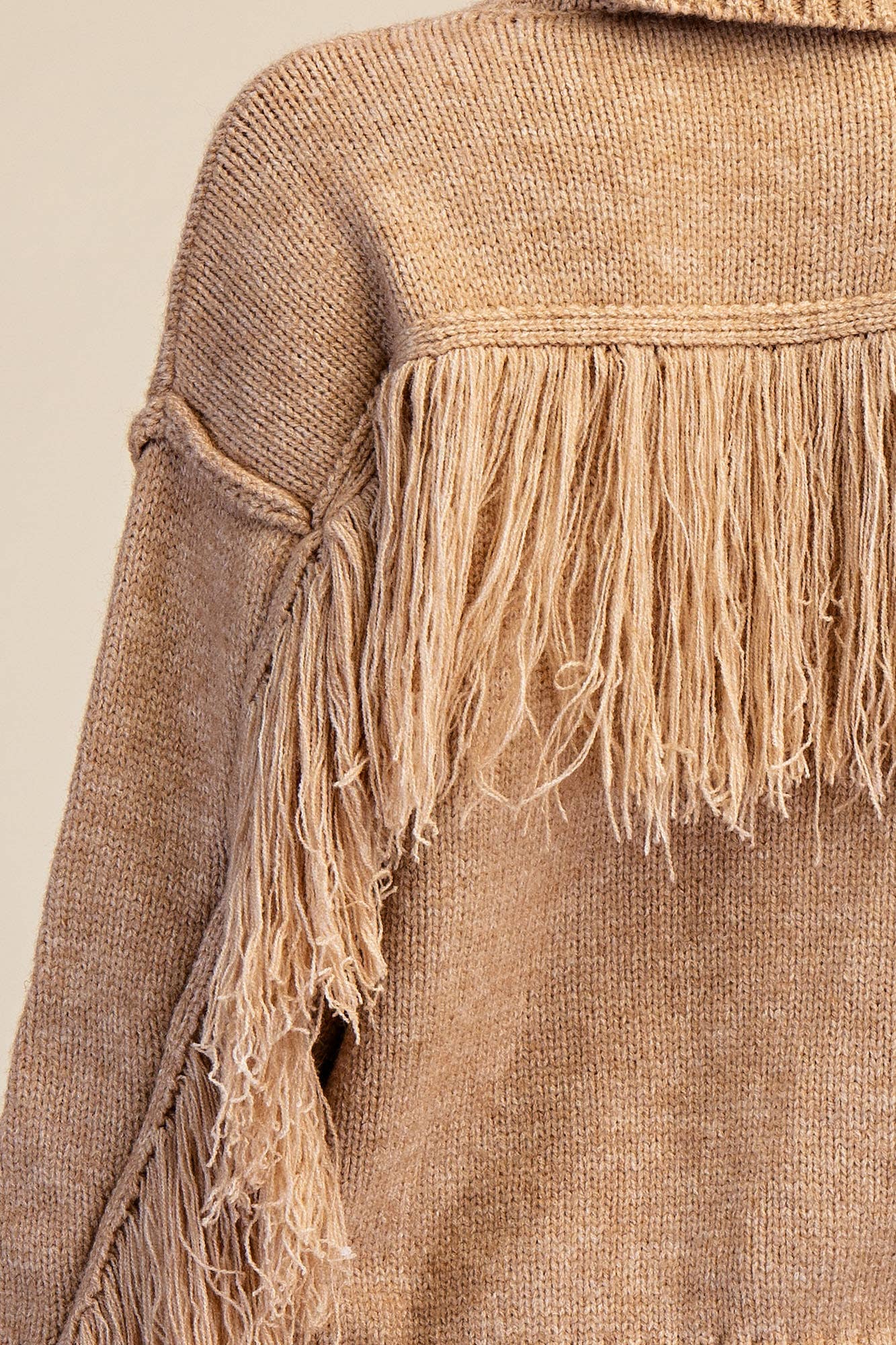 Glam - Wholesale Knit Sweater - Women's - Turtleneck Long-Sleeve Sweater With Fringe Detail22