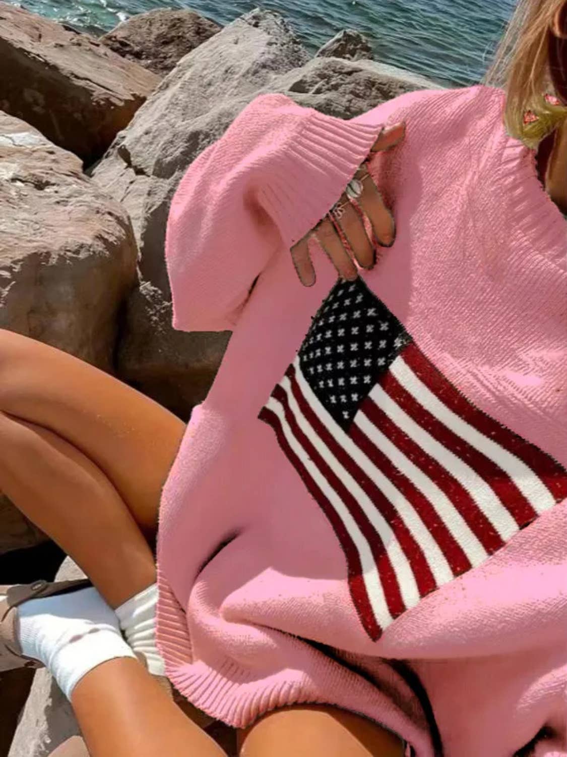 Serenity Collective - Wholesale Knit Sweater - Women's - USA Flag Sweater 12