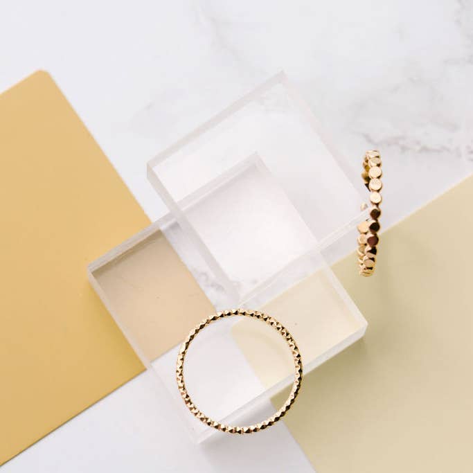 The Land of Salt - Wholesale Band/Stacked Ring - Sparkle Stacking Ring in Gold