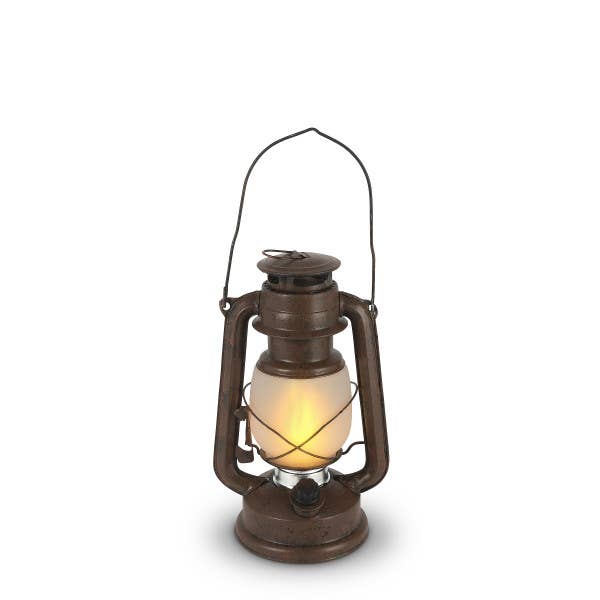 The Gerson Companies - Wholesale Lantern - Promo Rustic Brown Metal Hurricane Lantern