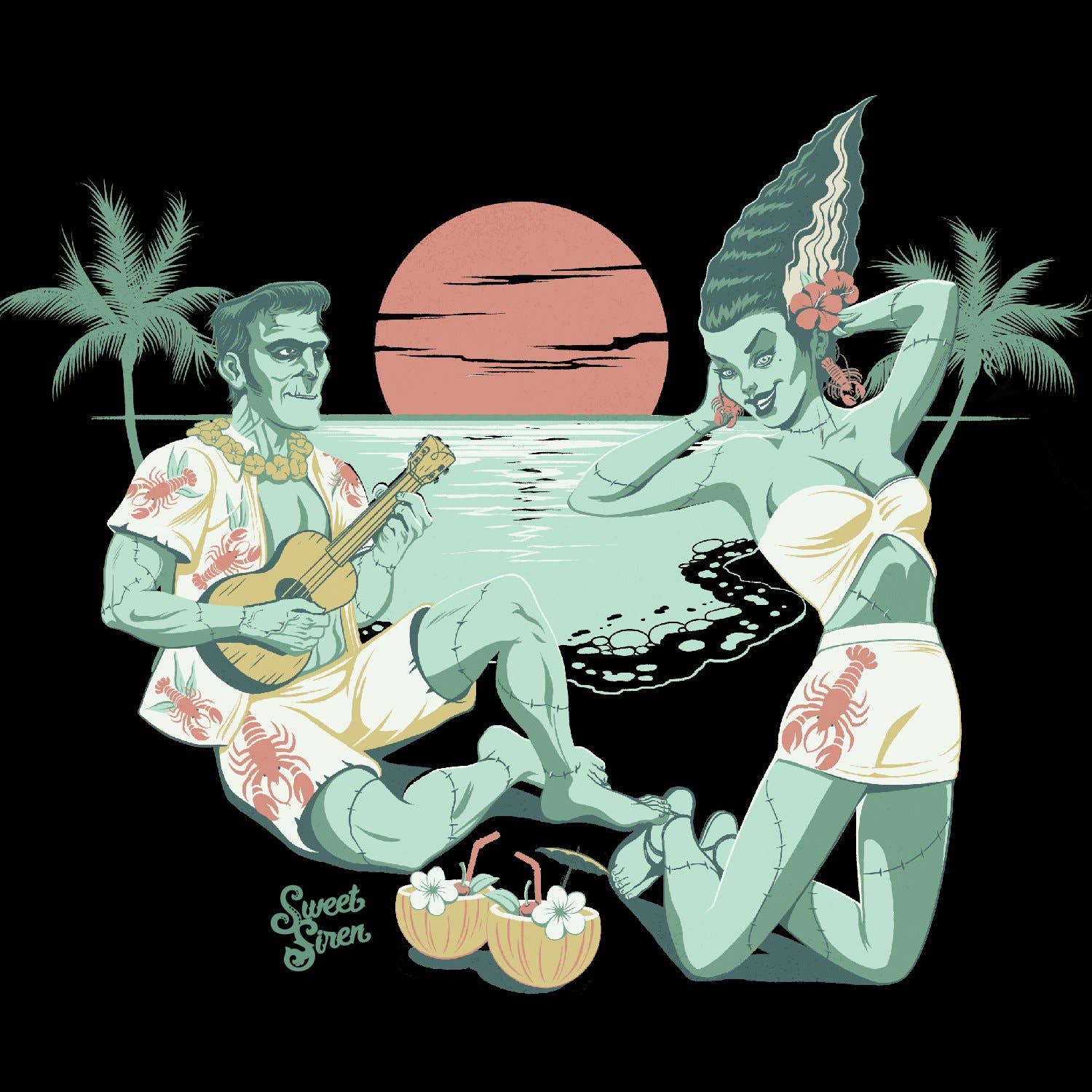 Sweet Siren Designs - Wholesale T-Shirt (Graphic) - Unisex - We're Alive! Horror Monsters Unisex Tee4