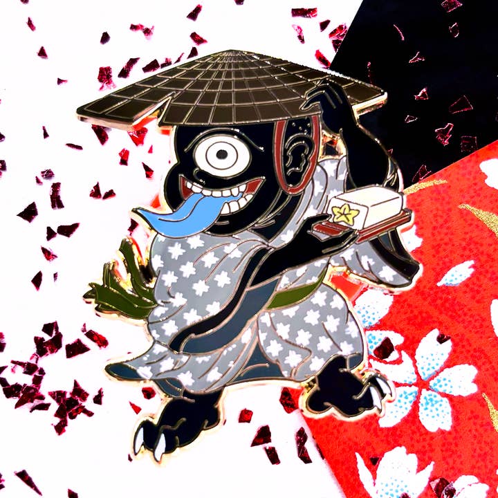 Zyklop Hitotsume Kozo • SCHWARZ • Japanischer Yokai-Pin für den Großhandel von Shishido Creative