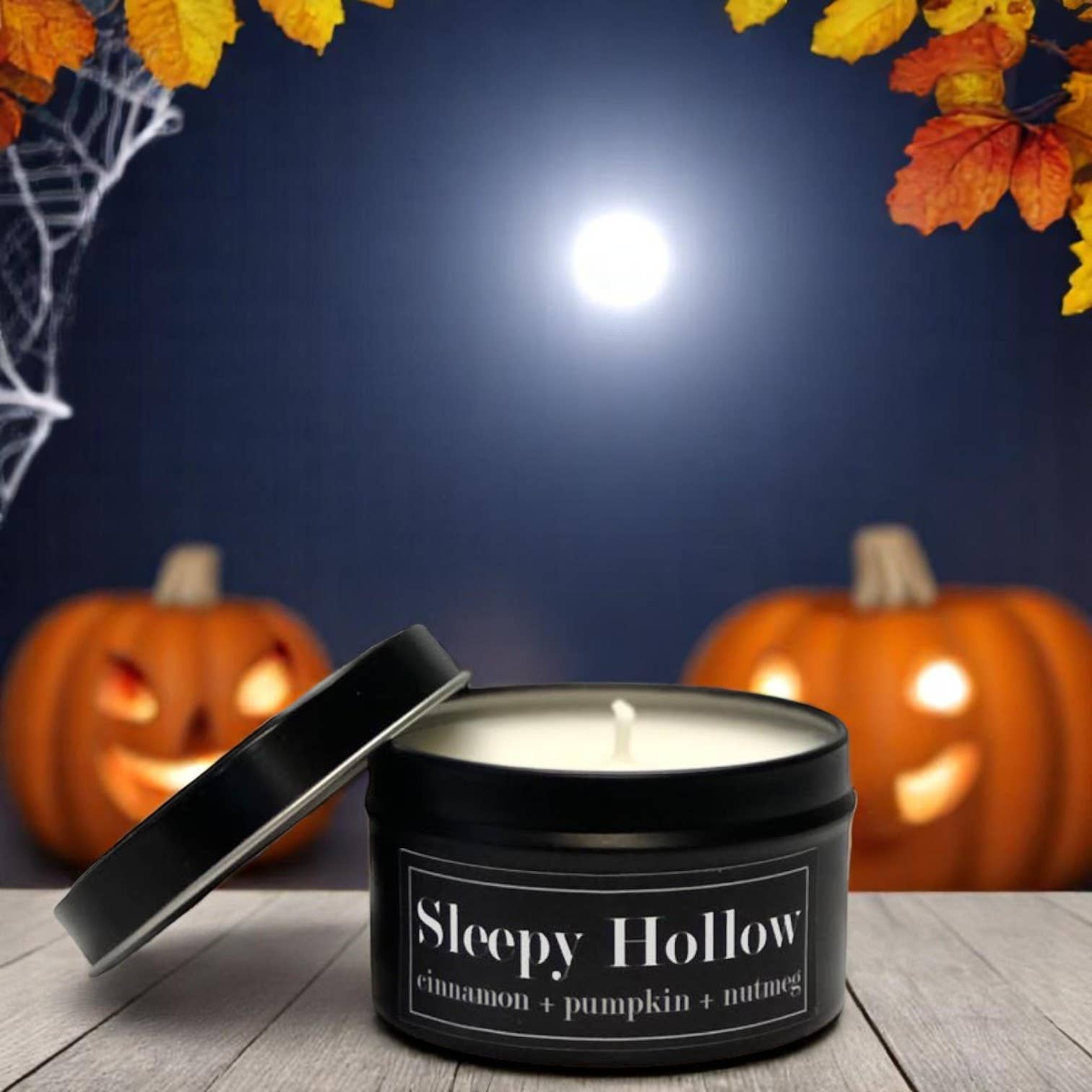 Fly Paper Products - Wholesale Travel Candles - Sleepy Hollow 4oz Candle Cinnamon + Nutmeg + Pumpkin3