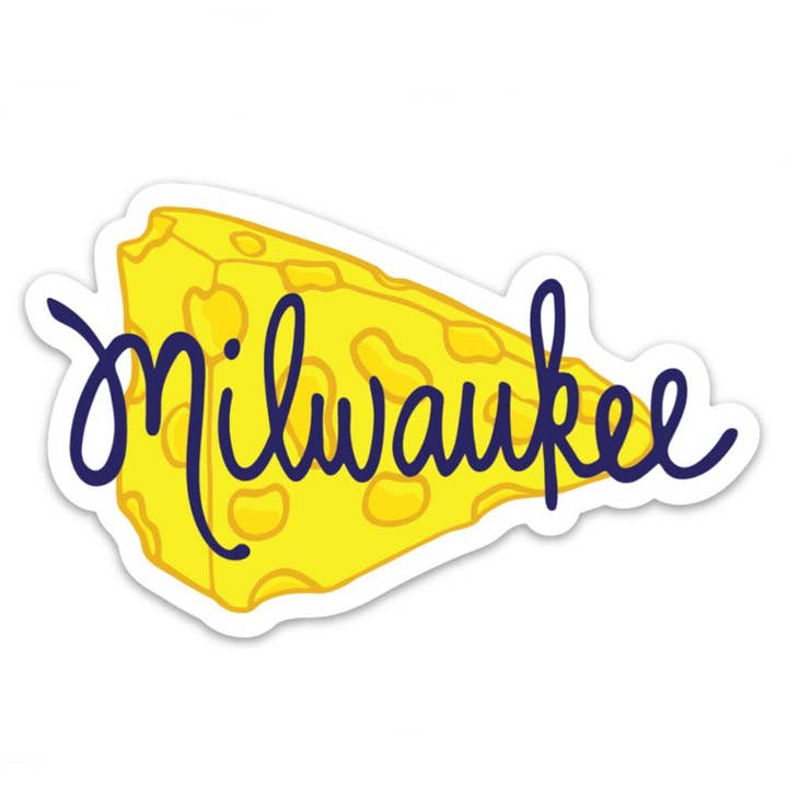 Milwaukee Cheese Vinyl Magnet for wholesale by Sunny Day Designs