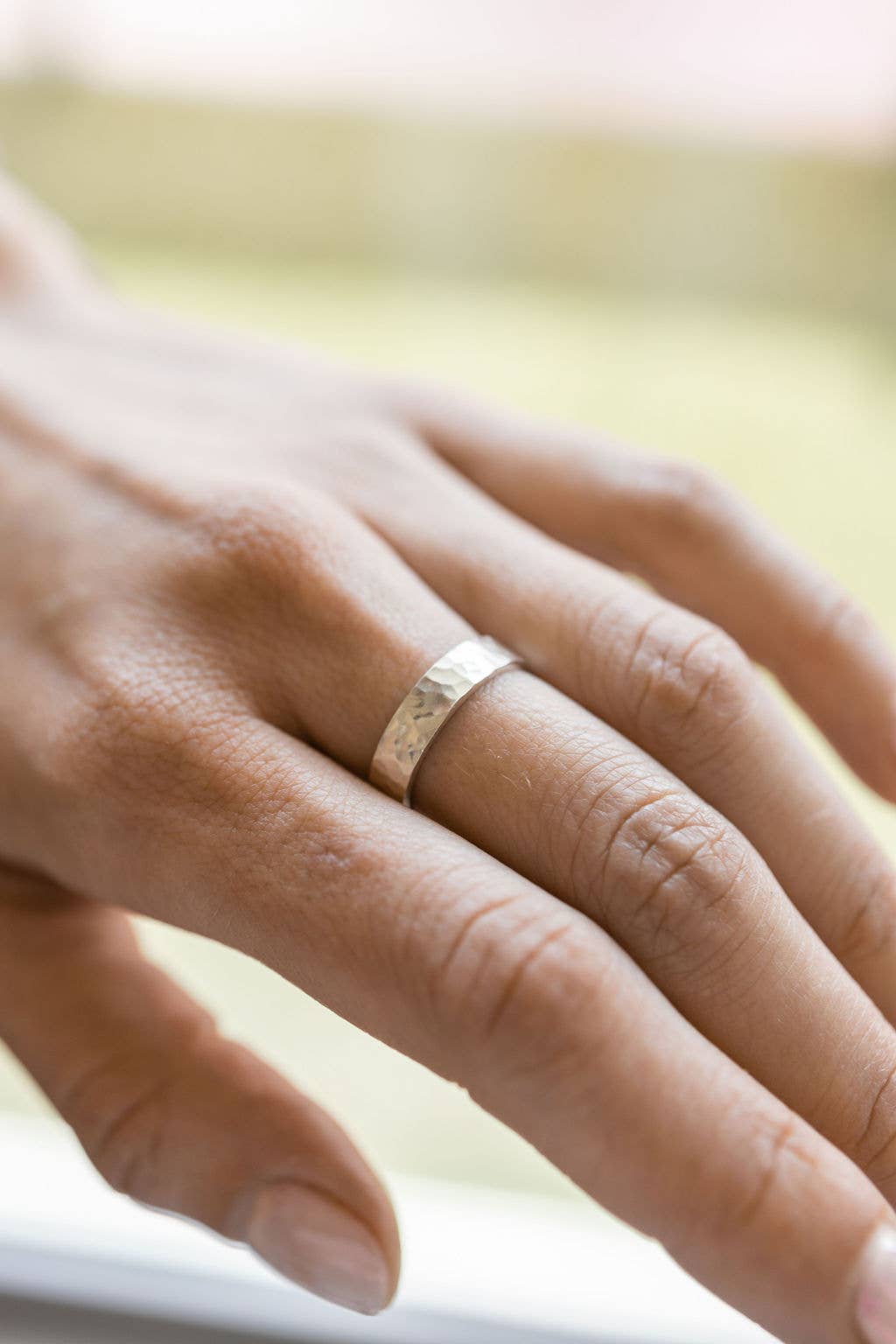 The Land of Salt - Wholesale Band/Stacked Ring - Wide Hammered Ring in Sterling Silver2