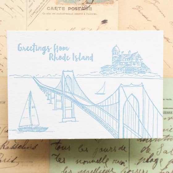 Rhode Island Ansichtkaart voor wholesale door Albertine Press