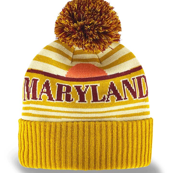 Maryland Knit Beanie with Pom Pom Winter Hat State Souvenir Gift for wholesale by Northern Icons Creations INC