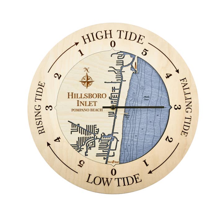 Sea & Soul Nautical Chart Art - Wholesale Wall Clock - Florida East Coast Nautical Chart Tide Clock-Many Locations81