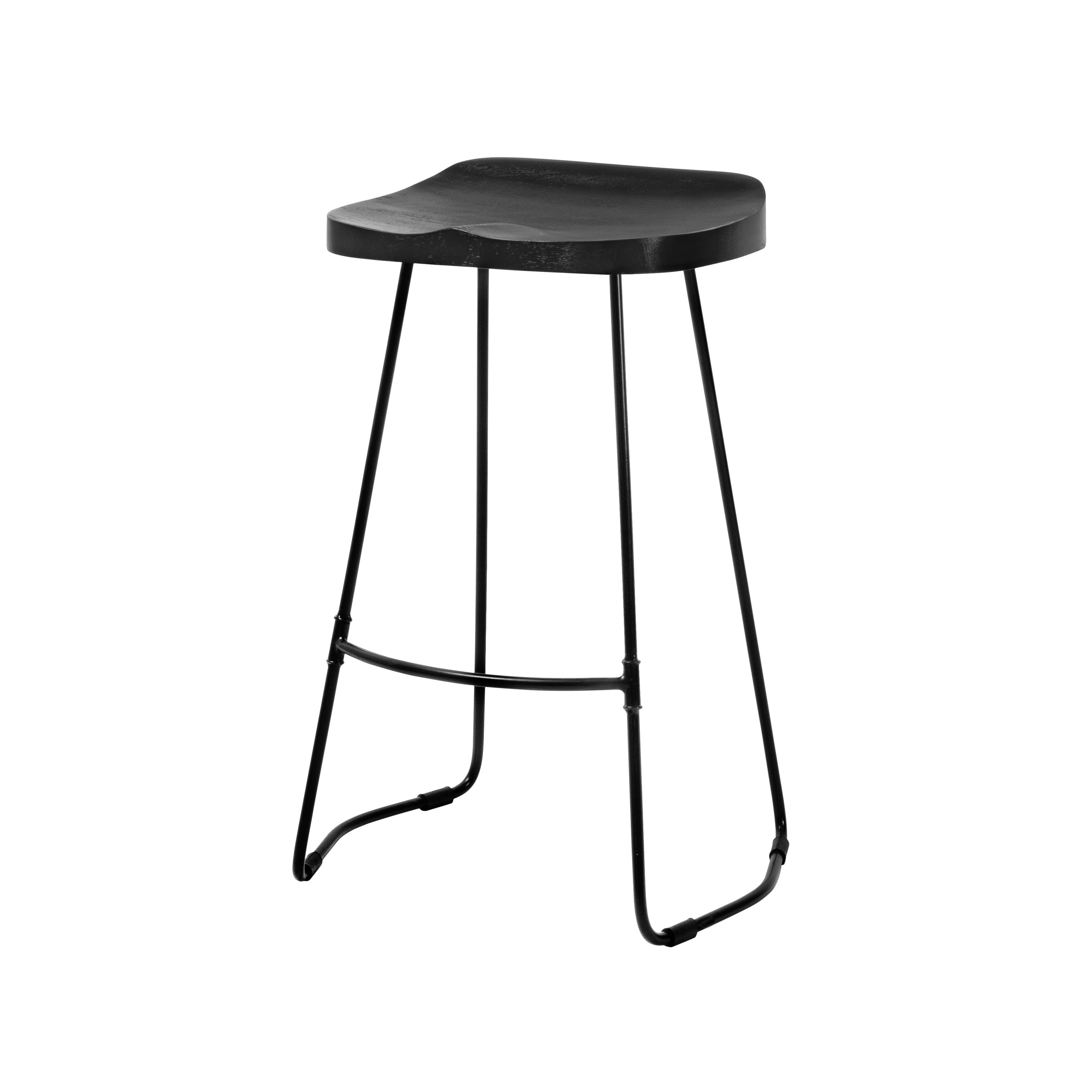 MH London - Vente Tabouret - Tabourets de bar de cuisine avec siège en selle en bois massif Rombass15