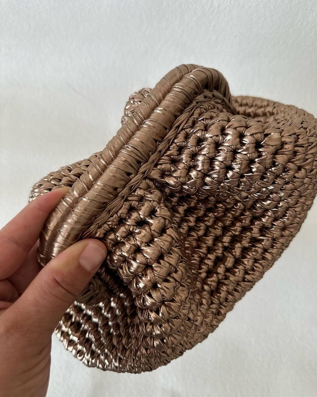 CHQEL - Wholesale Clutch Bag - Women's - CHQEL Gold Metal Clutch Bag Women Handmade Crochet Purse 2