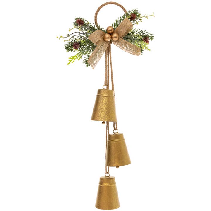 Gold Liberty Bell Christmas Door Hanger for wholesale by Boston International