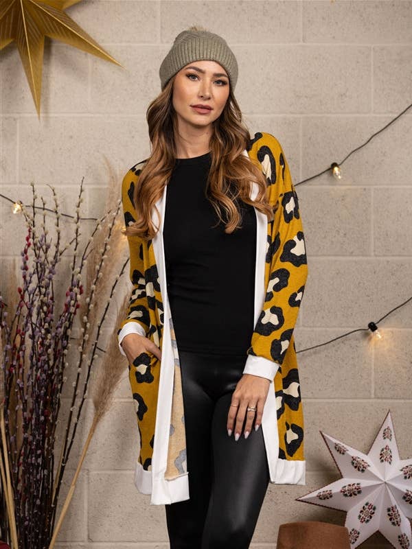 SENAPSDJURTRYCK LUDDIG TÄCKCARDIGAN-EJ5001-10 för wholesale av Stylish Wholesale