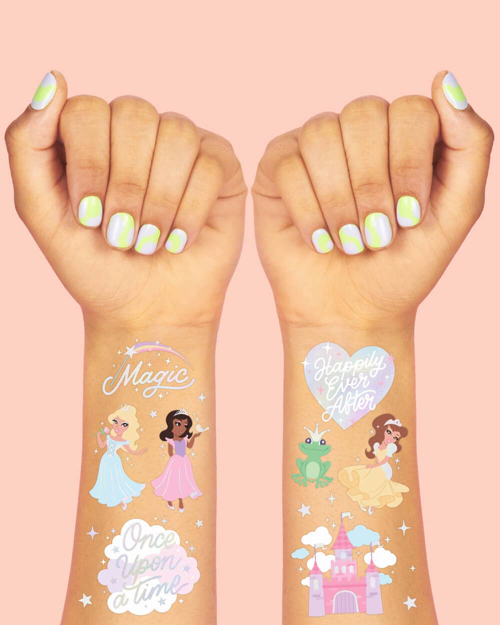 Petit Fetti - Wholesale Temporary Tattoo - Kids - Pastel Princess Party Foil Kids Temporary Tattoos,Bday Favor2