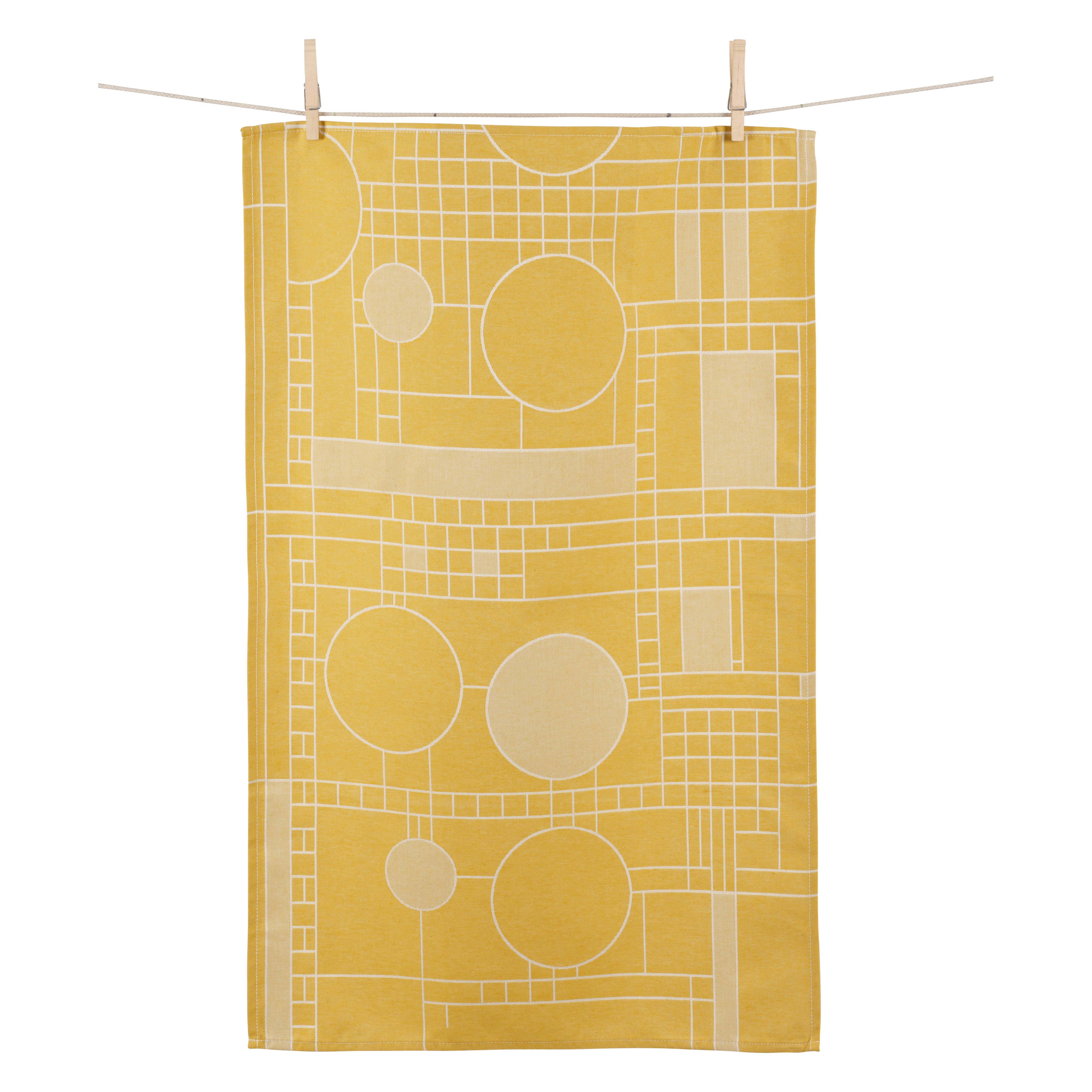 KAF Home - Vente Torchons - Torchon de cuisine jacquard 100 % coton inspiré de Frank Lloyd Wright0