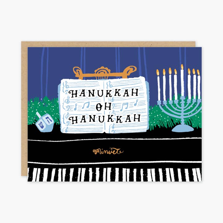 Hanukkah Piano Card for wholesale by Party of One