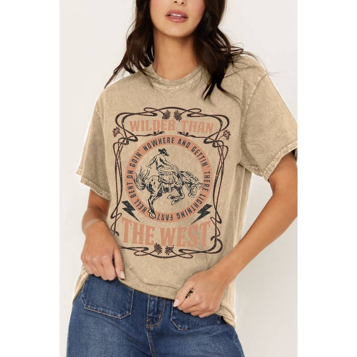 WILDER THAN THE WEST MINERAL GRAPHIC TEE for wholesale by HRTandLUV
