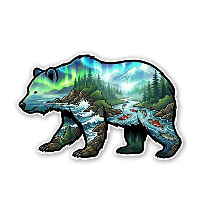 Autocolante Urso das Luzes do Norte - Rio por atacado de Sticker Atlas