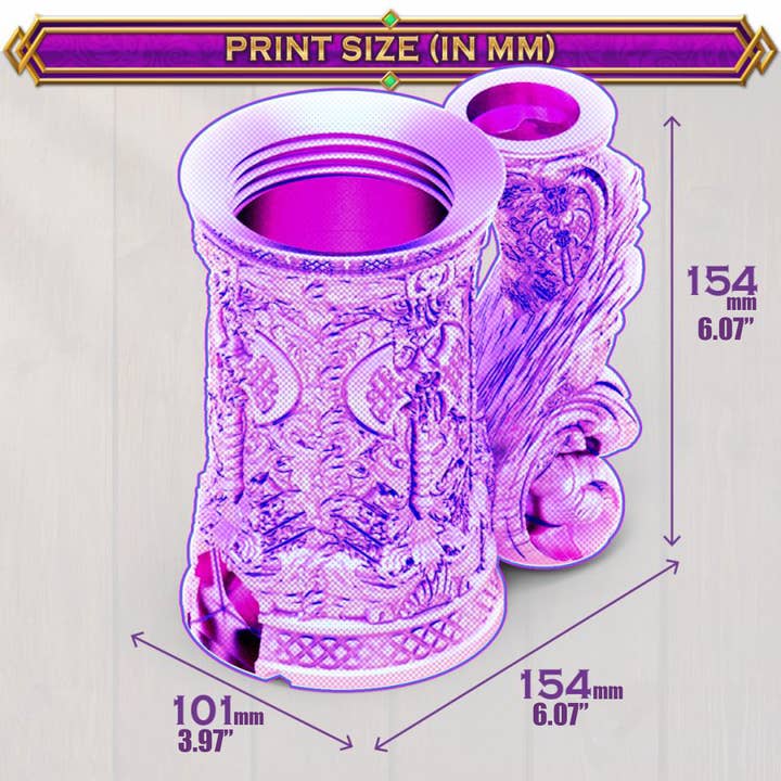 American Carver LLC – wholesale Dice – Monk 12oz Dice Tower Tankard | TTRPG, D&D, Daggerheart