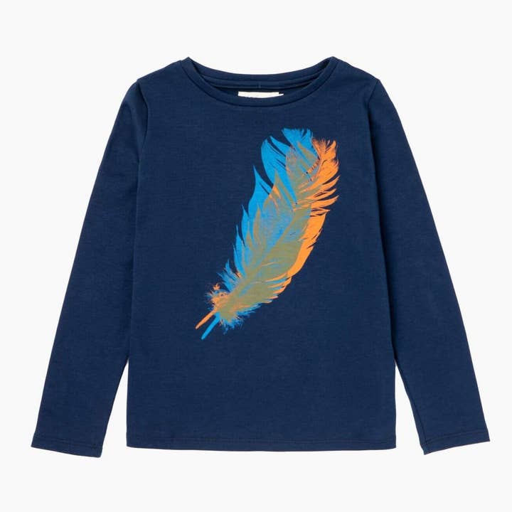 Long Sleeve Contrast Graphic Tee for wholesale by Firebird Kids