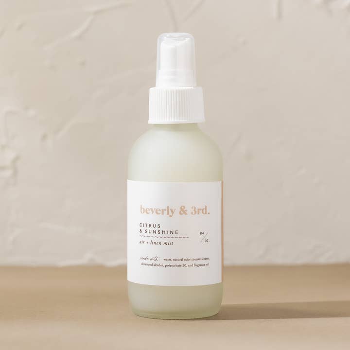 Citrus & Sunshine - Air And Linen Mist Room Spray for wholesale by Beverly and 3rd Candle Co.