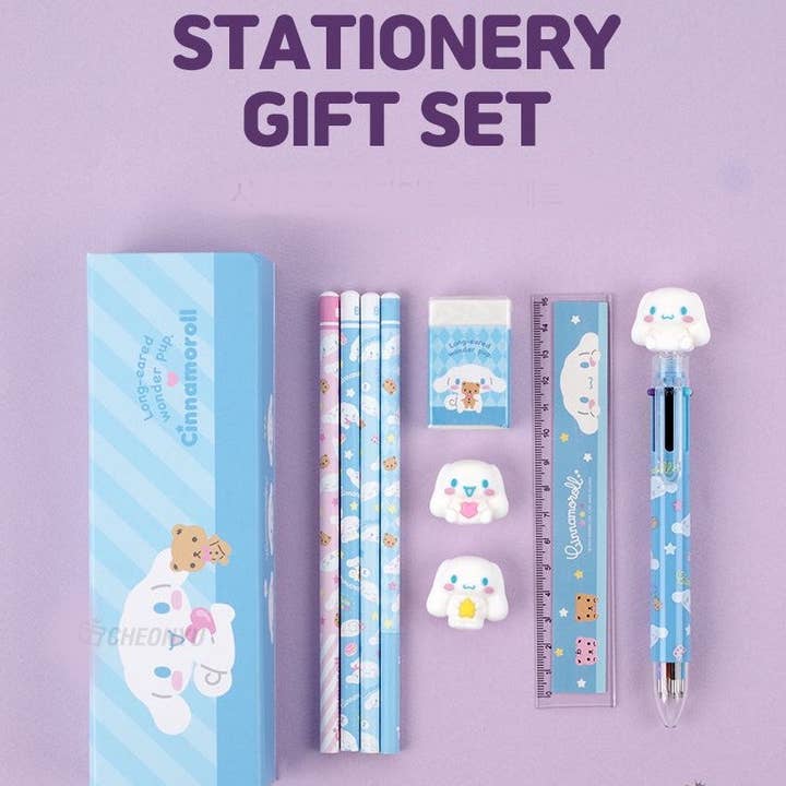 K-Wonderland - Wholesale Stationery/notecard set - Sanrio Cinnamoroll Stationery Pencil, Pen, case Gift SET