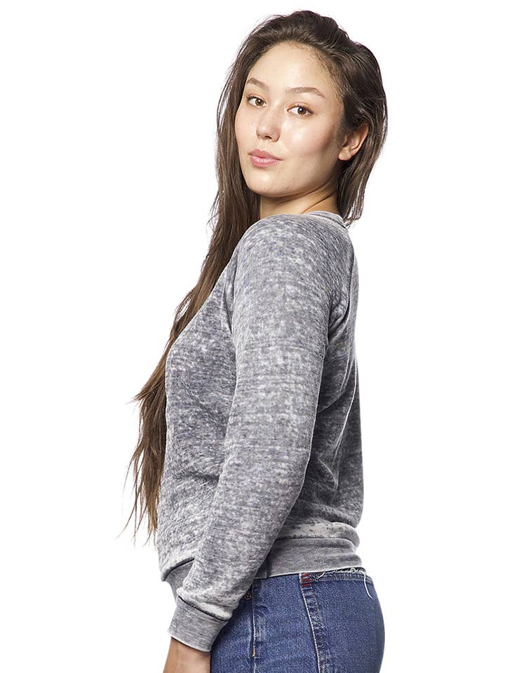 Royal Apparel - Wholesale Sweatshirt - Women's - Women's Burnout Fleece Raglan Pullover