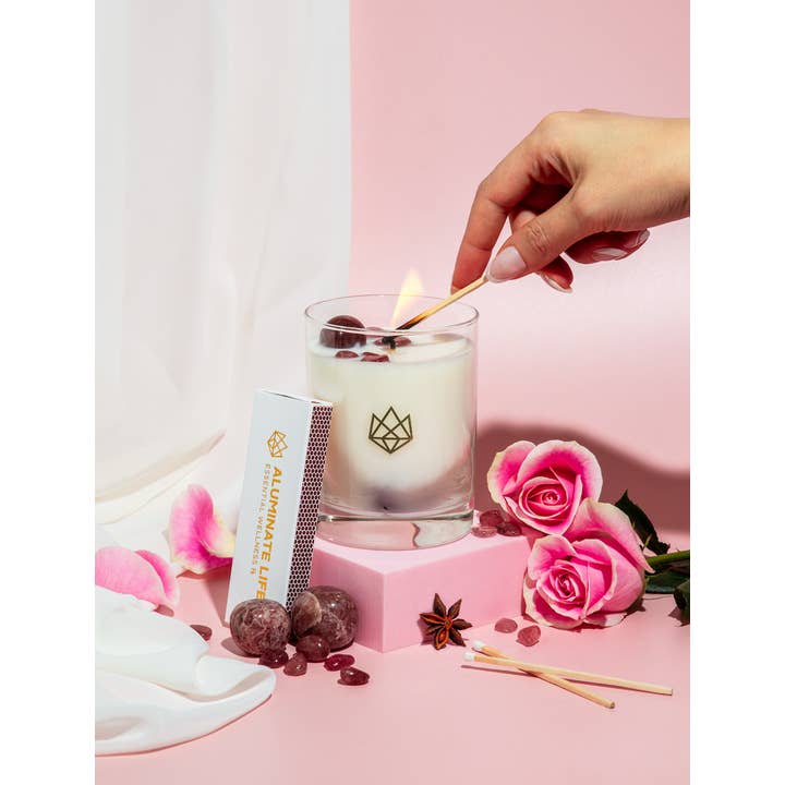 Aluminate Life - Vente Bougie en bocal - Bougie parfumée au quartz et aux huiles essentielles sensuelles1