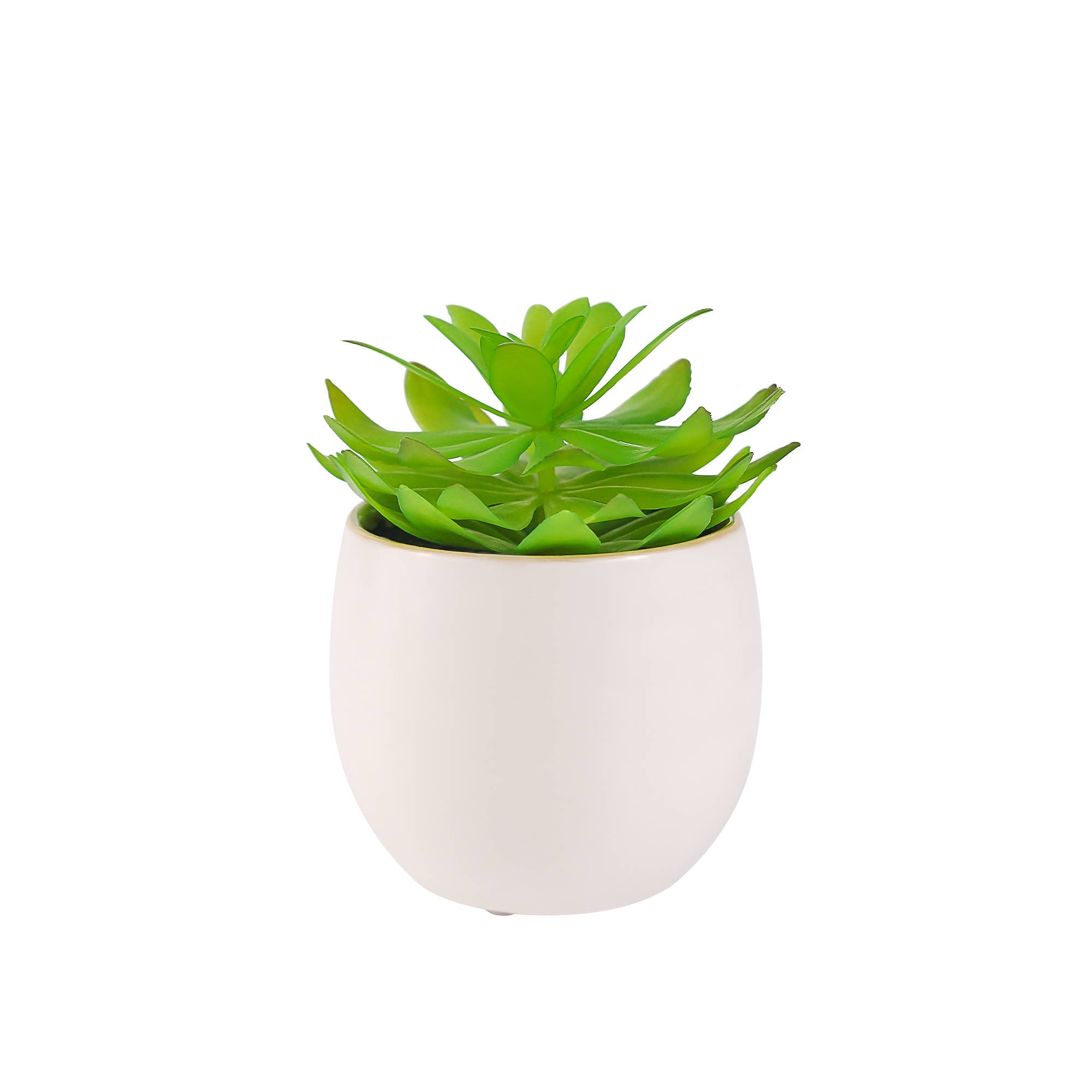 HomeRoots – wholesale Artificial plant – 4" Green Artificial Succulent Plant In Oval White Planter