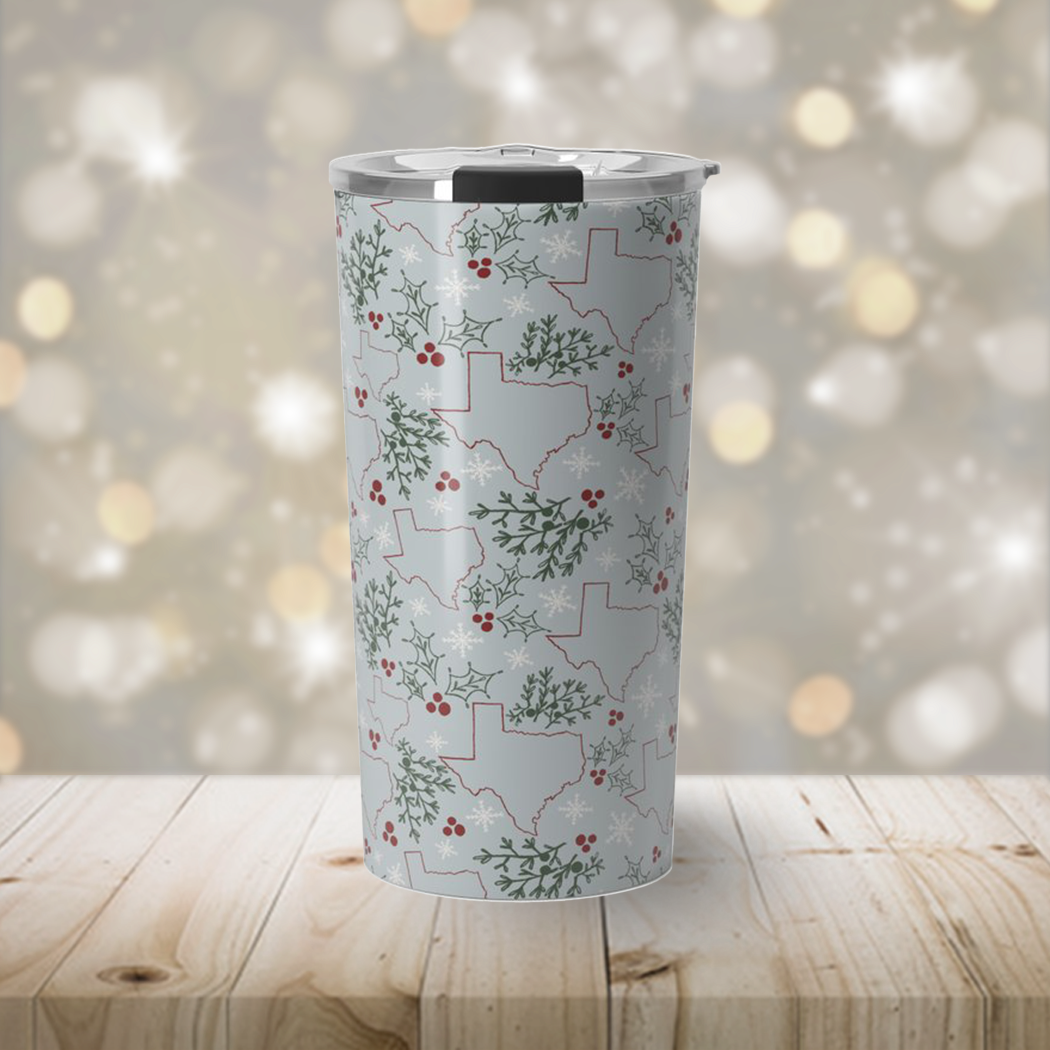 Lauren Ullrich Art - Wholesale Insulated Mug/Tumbler - Texas Christmas Travel Mug1