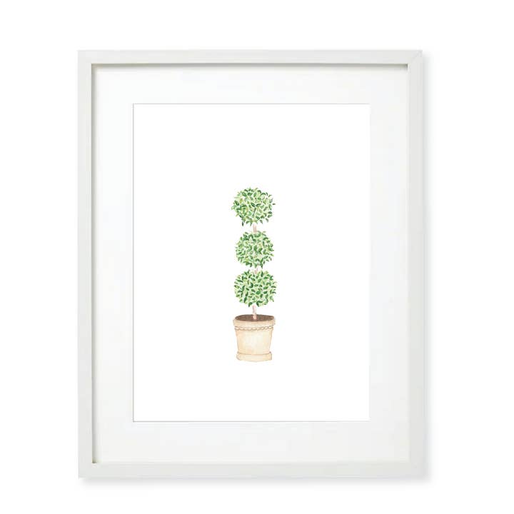 Topiary akvarell konst Print - 11x14 för wholesale av Rebecca Green Design