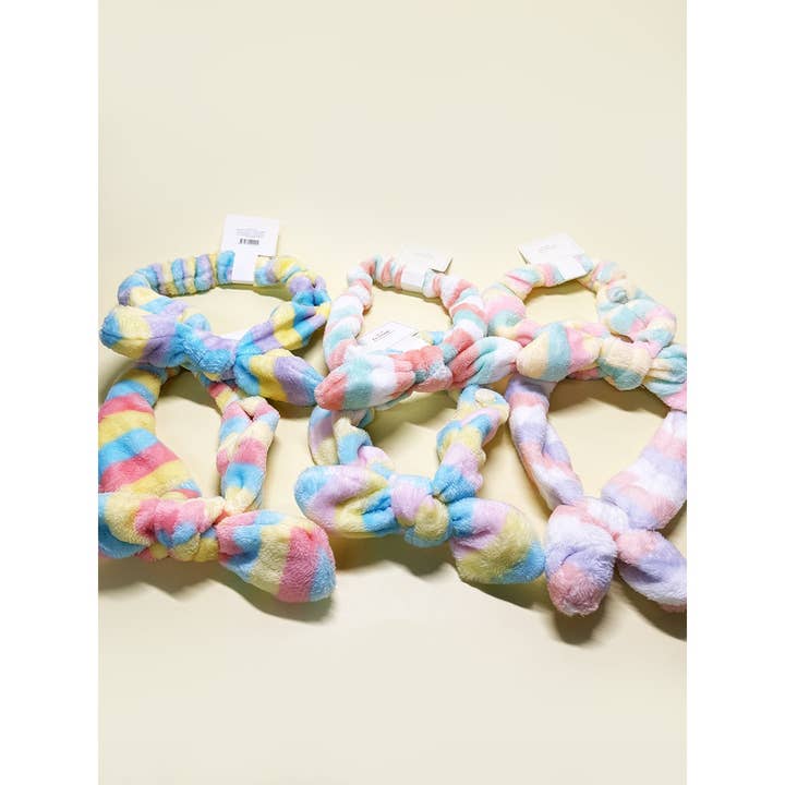 Bow Stripe Pattern Shower Headwrap for wholesale by Funteze