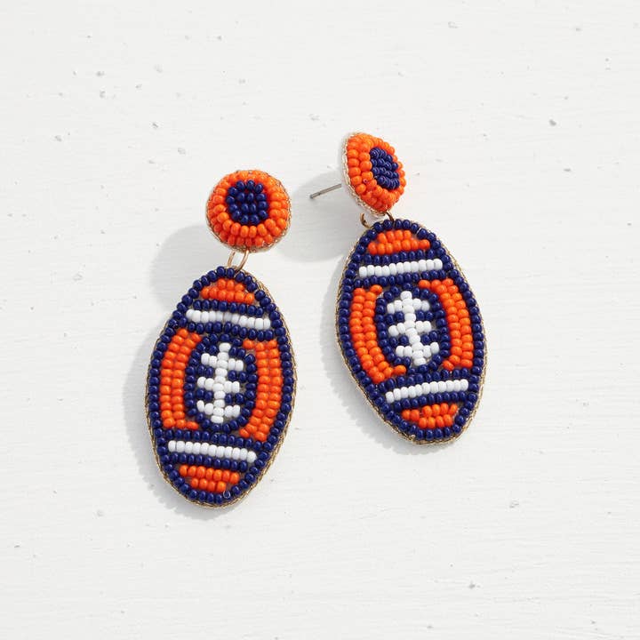 Frem - Wholesale Dangle Earrings - College Football Seed Bead Earrings