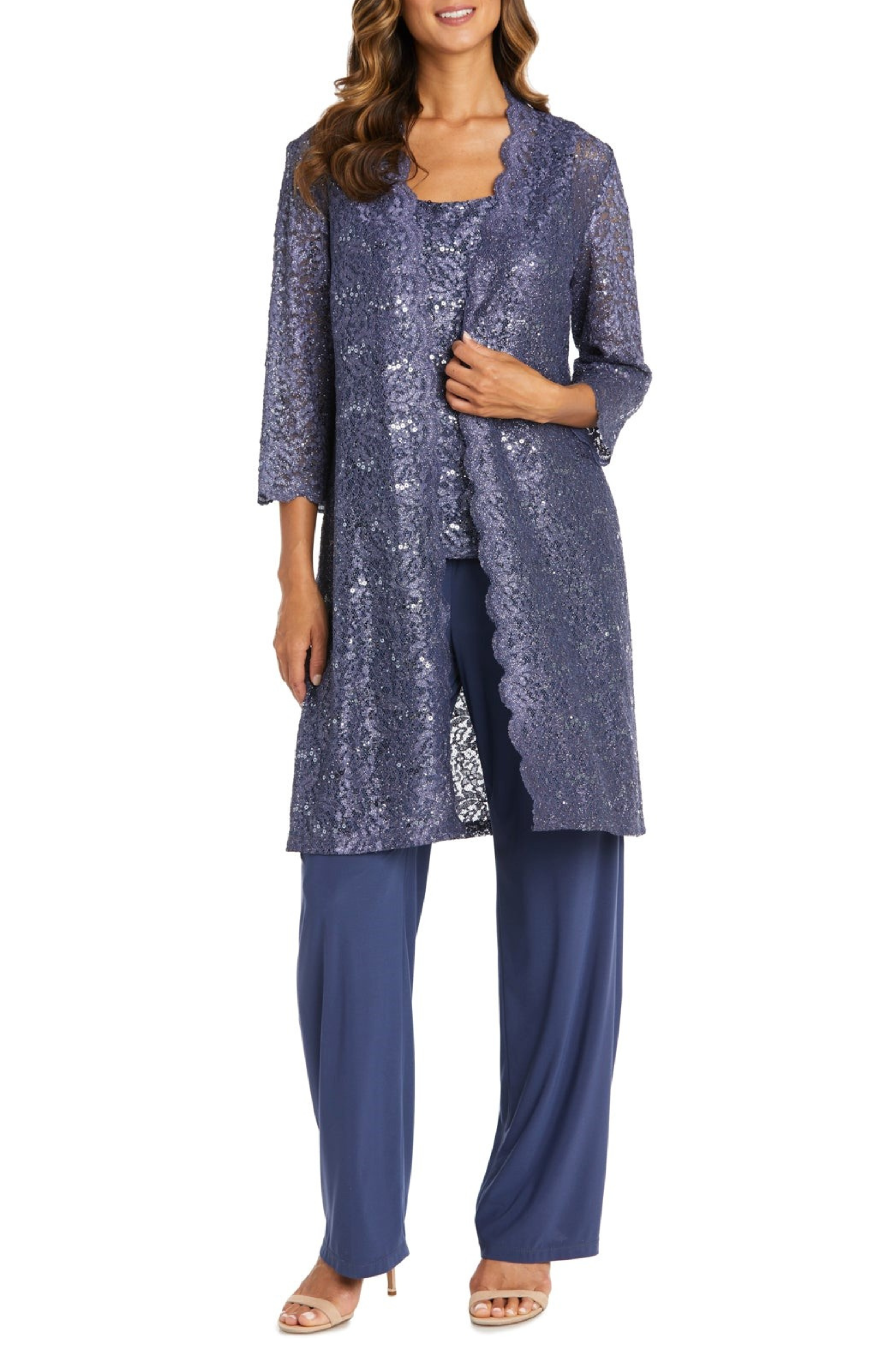 New Yorker's Apparel - Wholesale Top & Pant Set (NOT Loungewear) - Women's - RM Richards Lace 3/4 Sleeve 3-Piece Pants Set4