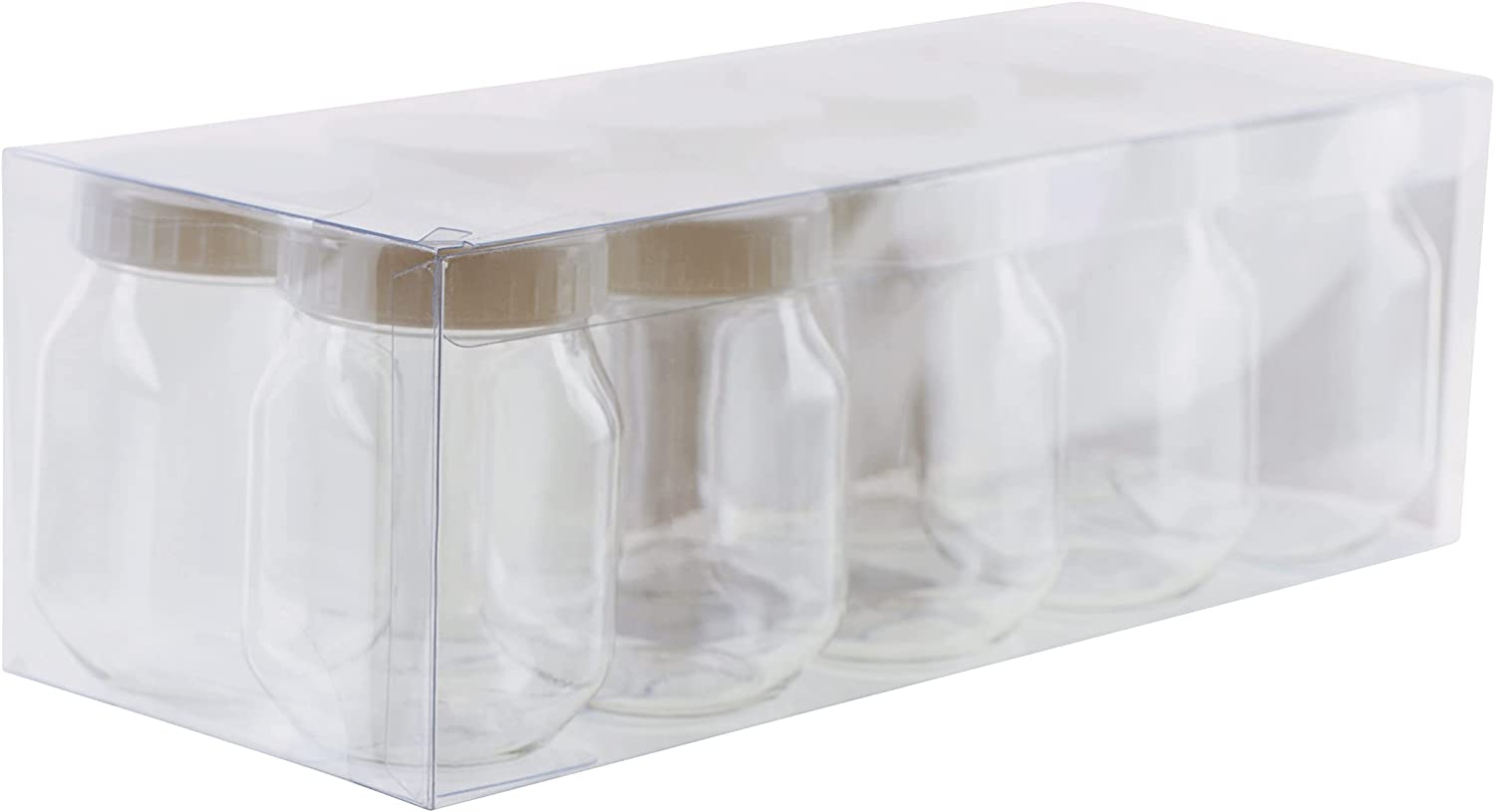 EcoQuality - Wholesale Jar - 4 Oz Clear Plastic Mason Jars with Ribbed Liner Screw On Lid4